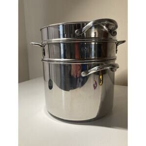 Large Farberware Stainless Steel 3 qt Stockpot And Steamer T0097